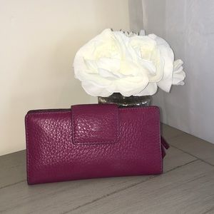 Fossil Leather Emma RFID Tab Clutch Wallet